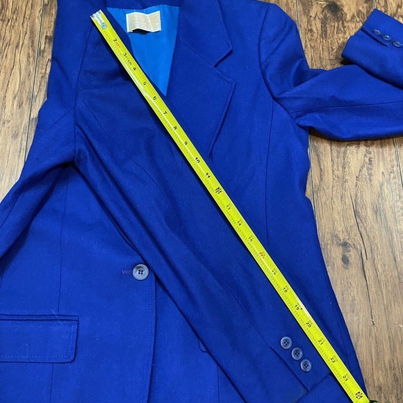 VTG Pendleton Womens Size 12 Pure Wool Lined Career Blue Blazer USA Made 3button - Picture 8 of 12